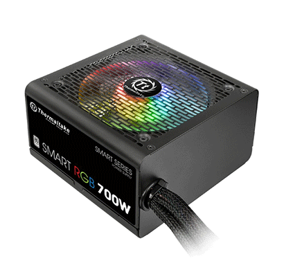 thermaltake (ps-spr-0700nhsawe-1) smart rgb/ 0700w non modular/ fan hub/ single voltage sleeved cables