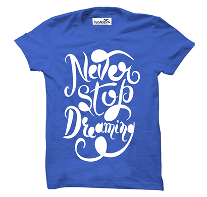 trendzwing tw005 never stop dreaming t-shirt royal blue