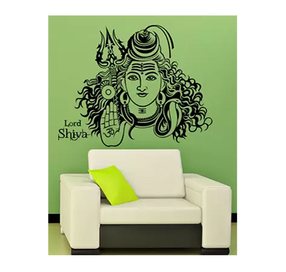 enormous kart lord shiv on wall medium spritual sticker (pack of 1)