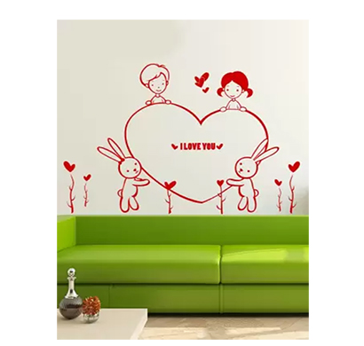 enormous kart valentine heart on wall medium romance sticker (pack of 1)