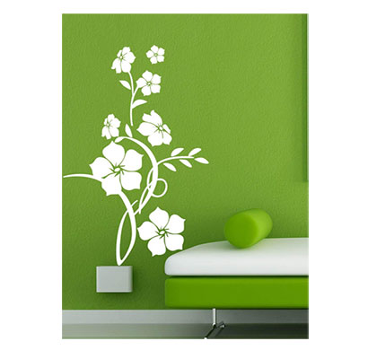 enormous kart wall flower design on wall decal (60 cm x 93 cm)