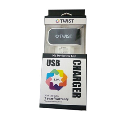 twist mobile charger 1 a usb mobile charger (black)