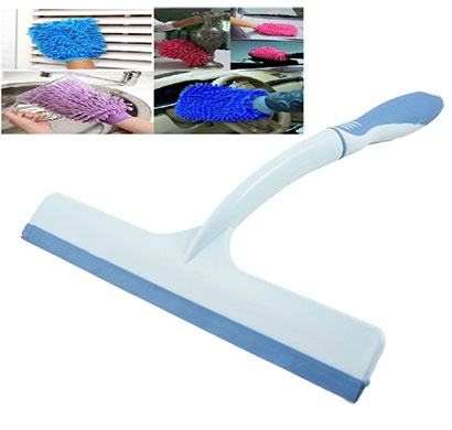 vaibhavi plastic nonslip glass window cleaning wiper with microfiber hand glove