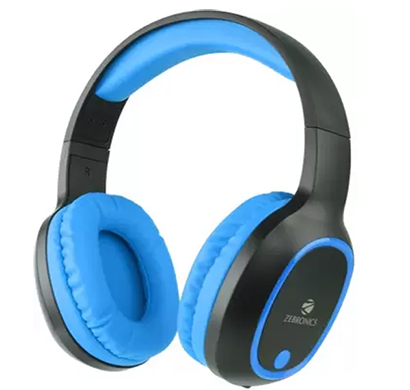 zebronics zeb thunder bluetooth headset with mic (over the ear,blue)