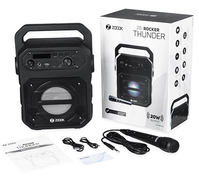 zoook thunder rocker 20 watts bluetooth speaker with karaoke speaker