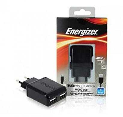 energizer classic wall charger 2 usb for micro-usb devices  (eu plug) black
