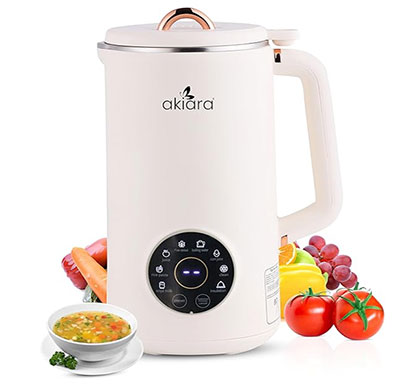 akiara Automatic Vegetable Soup Maker, Soy Milk, Nuts Milk, Healthy Juice, Rice Maker, Poridge, Boils Water, Auto Clean, 5 in 1 Functions, It Boils, Blends and Mixes - Multifunctional Use
