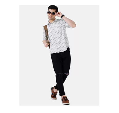 alpheus ( alsh0822031) 100% cotton casual shirt ( white)
