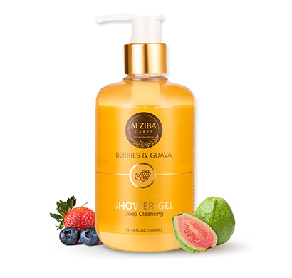 alziba cares berries & guava deep cleansing shower gel-300ml
