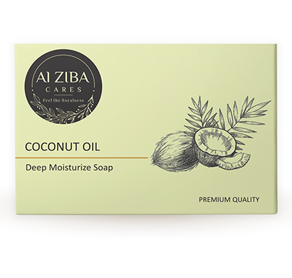 alziba cares coconut oil deep moisturize soap 100gm (pack of 4)