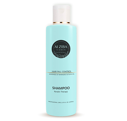 alziba cares hair fall control shampoo with bhringraj & olive oil (keratin therapy) 200ml