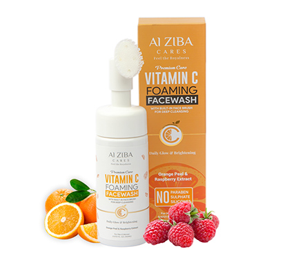 alziba cares brightening vitamin c foaming face wash - 150ml