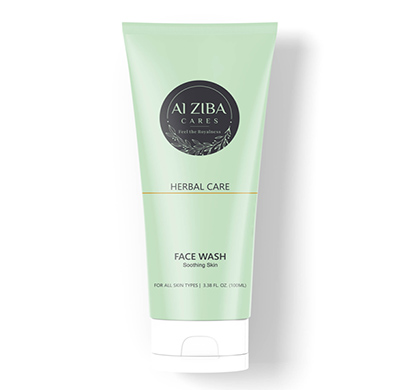 alziba cares herbal care facewash with tea tree oil & mulberry extract for soothing skin 100ml