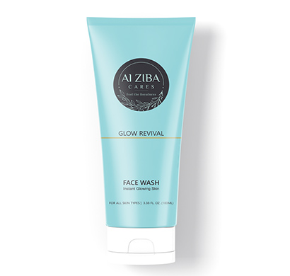 alziba cares glow revival facewash with aloe vera & vitamin e extract for instant glowing skin 100ml