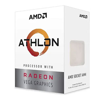 AMD Athlon 3000G with Radeon Vega 3 3.5 GHz AM4 Socket 2 Cores 4 Threads 1 MB L2 4 MB L3 Desktop Processor (Silver)