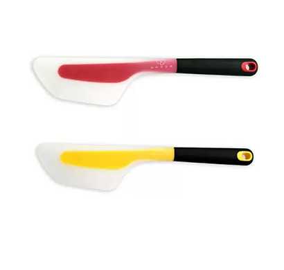 amour silicone spatula scraper spoon for heat resistant better cooking, baking, spreading & mixing ideal (red & yellow)