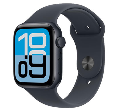 apple watch (se3) gps 44mm midnight aluminium case with midnight sport band - m/l