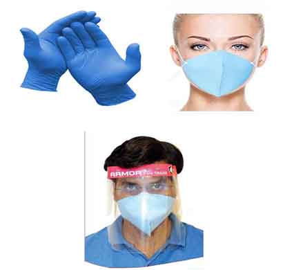 armor combo kit arc1 (armor face shield,3 layer face mask and gloves)