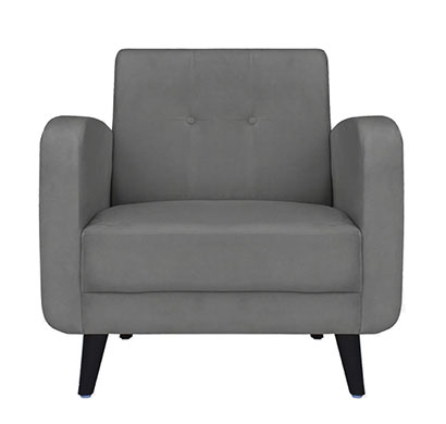 pepperfry (fn1970429) rome velvet 1 seater sofa in grey colour by arra