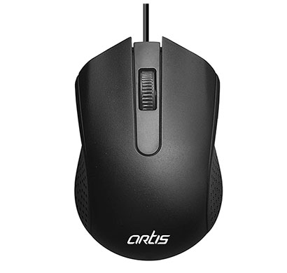 artis m10 wired usb optical mouse (black)
