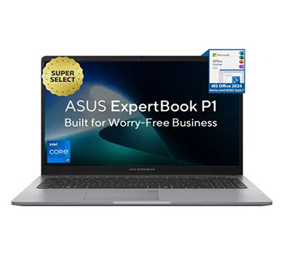 asus expertbook p1 ( p1503cva-s71042ws) thin and light laptop (intel core i7/ 13th gen 13620h/ 16gb ram /512 gb ssd/ 15.6 inch/ windows 11 home/ with ms office ),misty grey