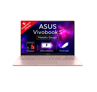 asus (s3607qa-sh078ws) vivobook s16 oled (2025) with office 2024 + m365 basic*, metal body, qualcomm snapdragon x thin and light laptop (16gb ram /512 gb ssd/16 inch/ windows 11 home with ms office), pink