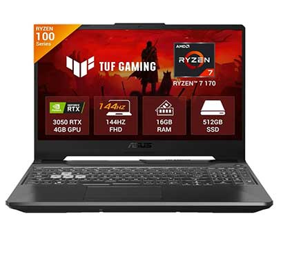 asus tuf a15 (fa506ncq-hn007ws) gaming laptop ( amd r7-170h/ 16gb ram/ 512gb ssd/ rtx 3050 4gb graph/ 15.6 inch fhd/ windows 11 home/ black),1 year warranty