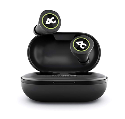 auxtron airbolt 505 true wireless (tws) earbuds - green + black