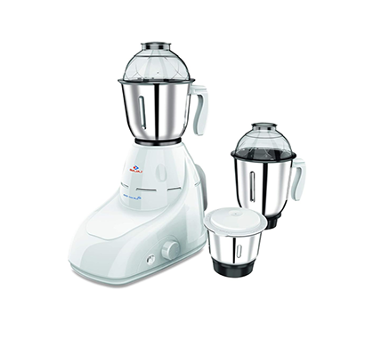 bajaj gx 8 750 dlx 750w mixer grinder with 3 jars, white