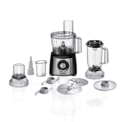 bosch (mcm3501min) 800w food processor (black, brushed stainless steel)