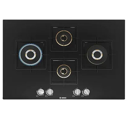 bosch (pni7b6f10i) gas hob tempered glass automatic hob (4 burners)