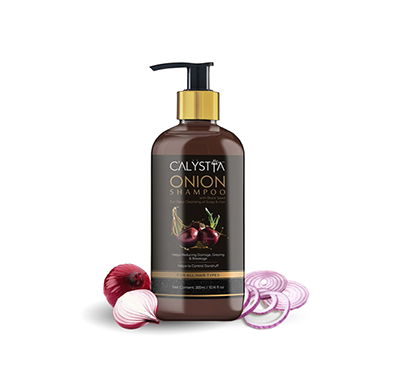 calystta onion shampoo 300 ml for women & man for damage control hair strengthens roots & hair follicles enriched with natural ingredients