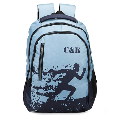 chris & kate ( ckb_329ll) polyester 32 ltr spacious school bag ( navy blue and teal blue)