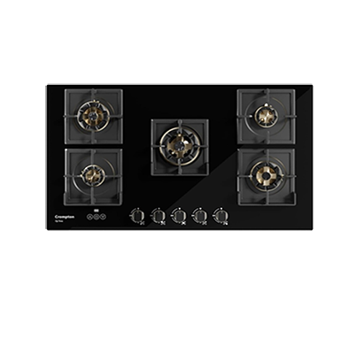 Crompton Optime 90 cm 5 Burners Built-in Glass HOB with Digital Timer
