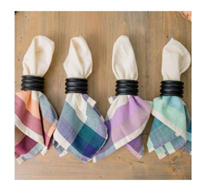 cute handicrafts painted napkin ring wooden black