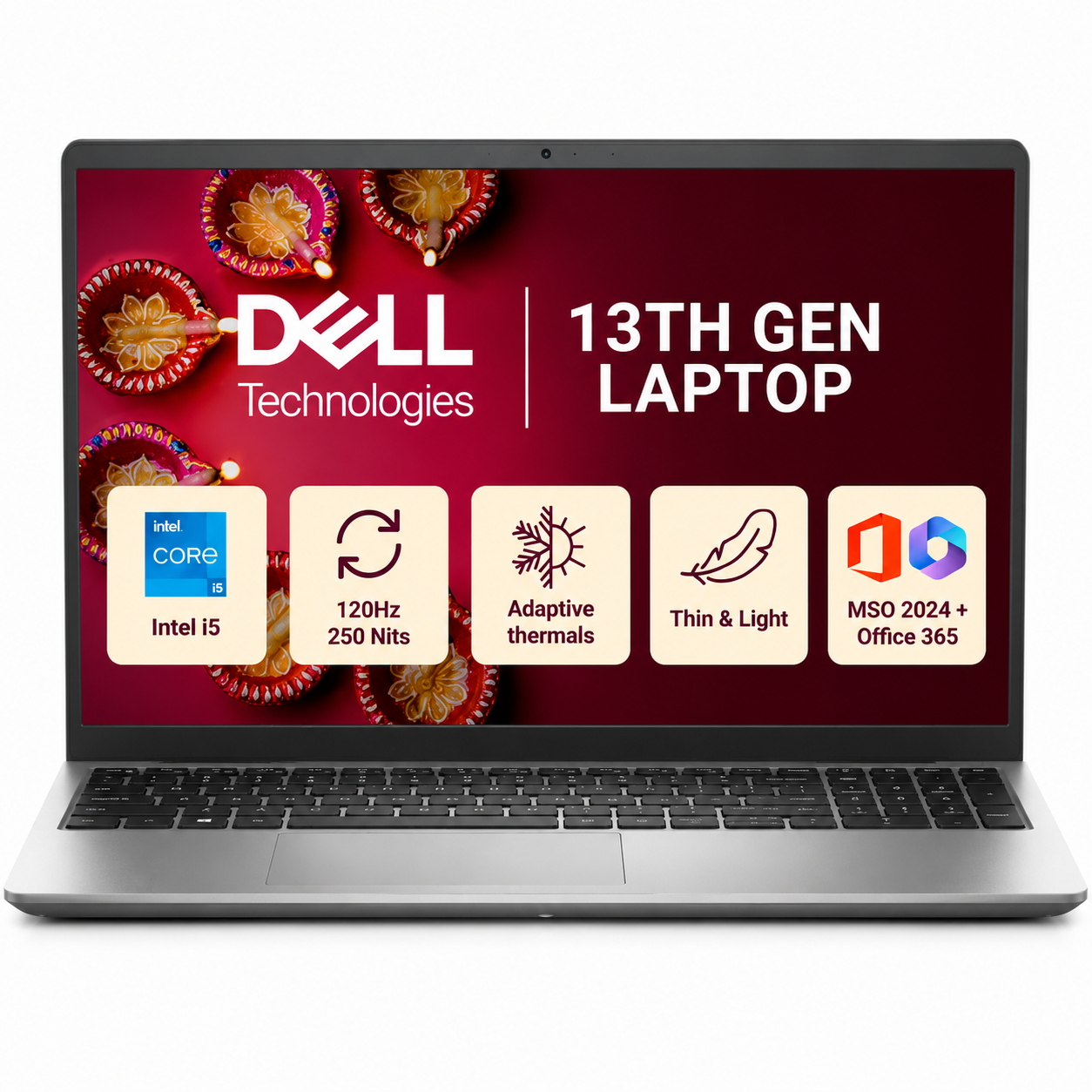 dell 15 dc15250 (odc1525001301rins1) laptop ( intel core i5- 1334u/ 13th gen/ 16gb ram/ 1tb ssd/ 15.6 inch (39.62 cm) fhd ips display/ intel uhd graphics/ windows 11/ ms-office/backlit keyboard/ 1 year warranty), platinum silver