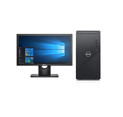 dell inspiron 3880 desktop (intel core i3/ 10th gen/ 4gb ram/ 1tb hdd/ windows 10 home + ms office/ no dvd/ 19.5 inch monitor/ 1 year warranty) black
