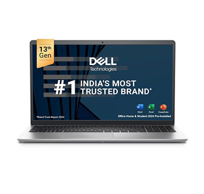 dell vostro 3530 laptop (intel core i3/ 13th gen/ 16gb ram/ 512gb ssd/ windows 11 + ms office/ 15.6 inch / 1 year warranty), greyish silver