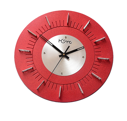 diamante a la mode sundial red designer and latest stylish metal premium wall clock for home (silent movement, red)