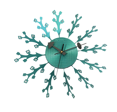 diamante a la mode fig designer and latest stylish metal premium wall clock for home (silent movement, sakura green)