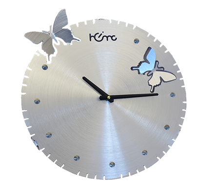 diamante a la mode butterfly designer and latest stylish metal premium wall clock for home (silent movement, silver)