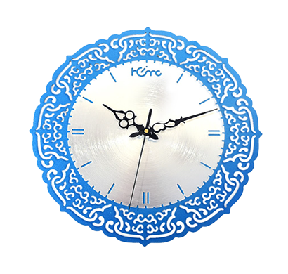 diamante a la mode blue & white designer and latest stylish metal premium wall clock for home (silent movement, blue & white)
