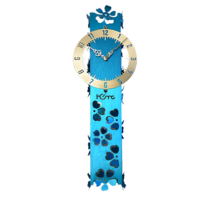 diamante a la mode sakura blue designer and latest stylish metal premium wall clock for home (silent movement, blue)