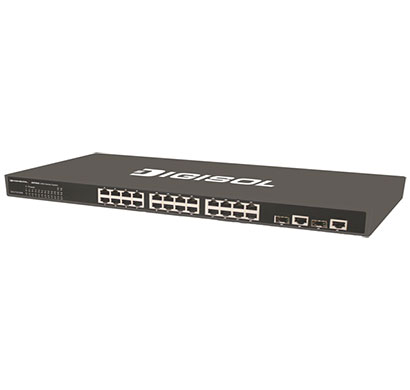 digisol (dg-fs1526hp) 24 port 10/100mbps web managed poe switch, with 2 gigabit combo ports