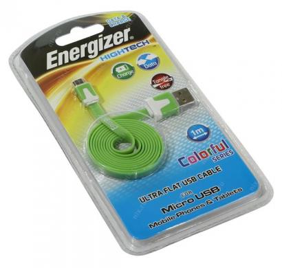 energizer hightech ultra flat  micro-usb cable charge + data - green