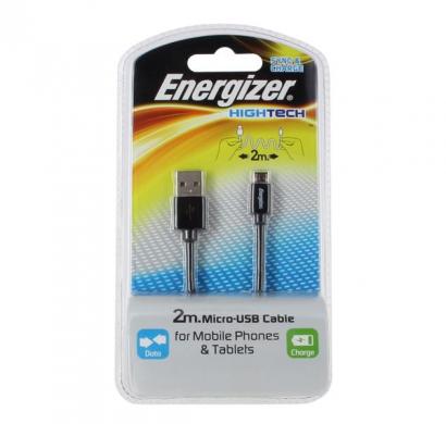 energizer hightech usb data cable for micro usb devices - 2m black