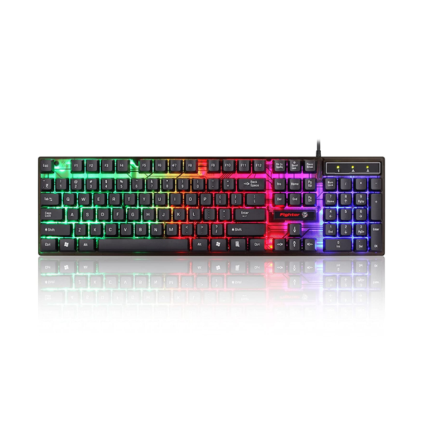 Wholesale Enter Fighter USB Gaming Keyboard with Rainbow LED Lights