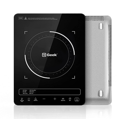 geek estufa ic6 2200w smart induction cooktop with 7 preset menus feather touch control ( black)