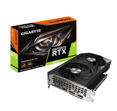 GIGABYTE NVIDIA GeForce RTX 3060 WINDFORCE OC 12GB GDDR6 pci_e_x16 Graphics Card (GV-N3060WF2OC-12GD)