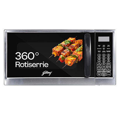 godrej (gme 530 cr1 sz) 30 l convection microwave oven with rotisserie, stainless steel cavity, dual grill technology (black)